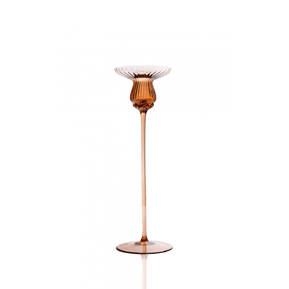AVL-25-1A-Tulip Candle Holder - 30 cm - New Brown